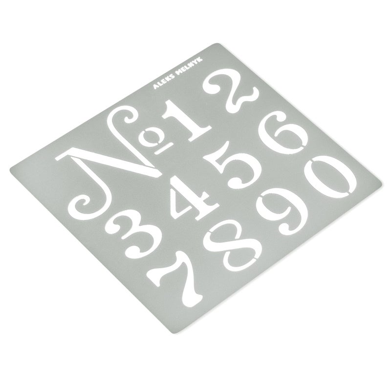 Aleks Melnyk No.159 Metal Stencil French Small Numbers 1.5 inch, Template for Wood Burning, Crafts, DIY, Engraving, World Stencil, Decor, Reusable Vintage Arabic Numerals, Old World Number - Image 2